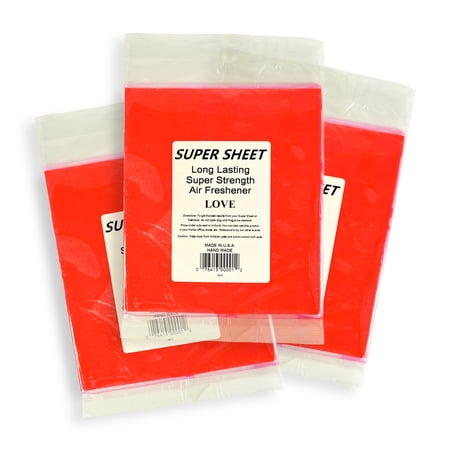 Jenray Super Sheet Large (8"x7") Under Seat Car Air Freshener, 3-Pack (Love)