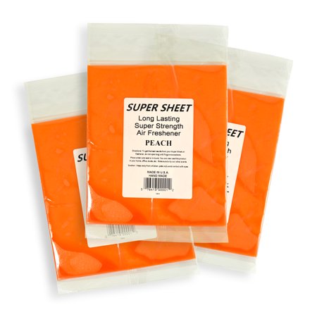 Jenray Super Sheet Large (8"x7") Under Seat Car Air Freshener, 3-Pack (Peach)