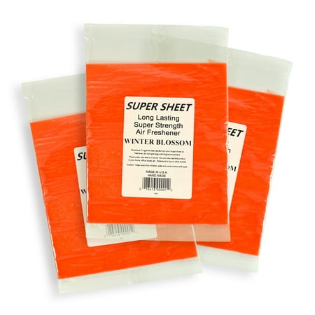Jenray Super Sheet Large (8"x7") Under Seat Car Air Freshener, 3-Pack (Winter Blossom)