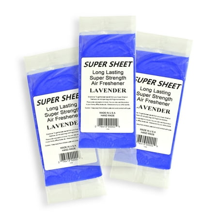Jenray Super Sheet Small (7.5"x3.75") Under Seat Car Air Freshener, 3-Pack (Lavender)