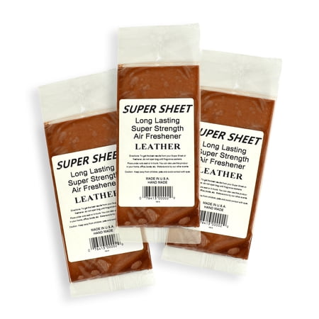 Jenray Super Sheet Small (7.5"x3.75") Under Seat Car Air Freshener, 3-Pack (Leather)