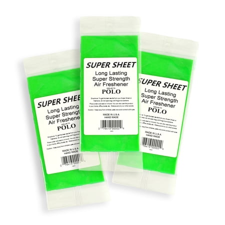 Jenray Super Sheet Small (7.5"x3.75") Under Seat Car Air Freshener, 3-Pack (Polo)