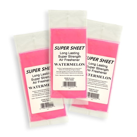 Jenray Super Sheet Small (7.5"x3.75") Under Seat Car Air Freshener, 3-Pack (Watermelon)