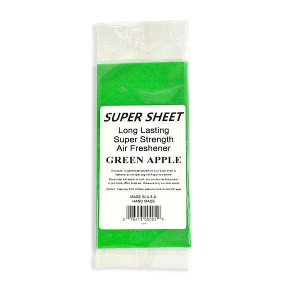 Jenray Super Sheet Small (7.5"x3.75") Under Seat Car Air Freshener (Green Apple)