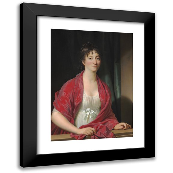 Jens Juel 11x14 Black Modern Framed Museum Art Print Titled - Portrait of Dorothea Elisabeth Hyllested