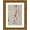 thumbnail image 1 of Jens Juel 11x14 Gold Ornate Wood Frame and Double Matted Museum Art Print Titled - Model Standing, Seen from the Back, Left Arm Lifted (1745 - 1802), 1 of 4