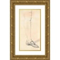 thumbnail image 1 of Jens Juel 11x18 Gold Ornate Wood Frame and Double Matted Museum Art Print Titled - Study of a Standing Man's Left Leg (1780 - 1789), 1 of 4