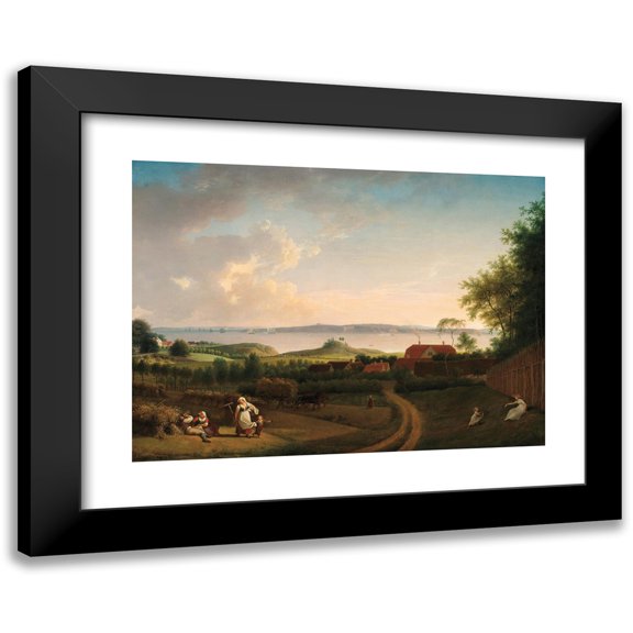 Jens Juel 14x11 Black Modern Framed Museum Art Print Titled - Landscape by the Sound (C. 1800)
