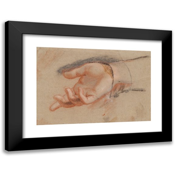Jens Juel 14x11 Black Modern Framed Museum Art Print Titled - Study of a Woman's Right Elbow Joint (1790 - 1799)