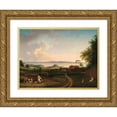 thumbnail image 1 of Jens Juel 18x14 Gold Ornate Wood Frame and Double Matted Museum Art Print Titled - Landscape by the Sound (C. 1800), 1 of 4