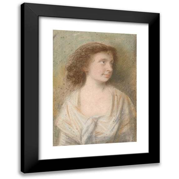 Jens Juel 18x24 Black Modern Framed Museum Art Print Titled - Portrait of Maria Magdalene Becker (1689 - 1789)
