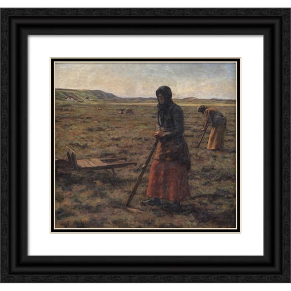 Jens Vige 21x20 Black Ornate Framed Double Matted Museum Art Print Titled: Women Hope Lyng (1905 - 1906)