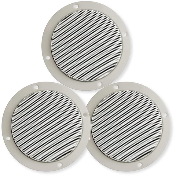 Jensen 1102094W Dual Cone 5.25" Entry Level Speakers (Pack of 3), 24W Max Power Handling, Whizzer Tweeter, 140Hz to 6kHz Frequency Response, 4 Ohms Nominal Impedance