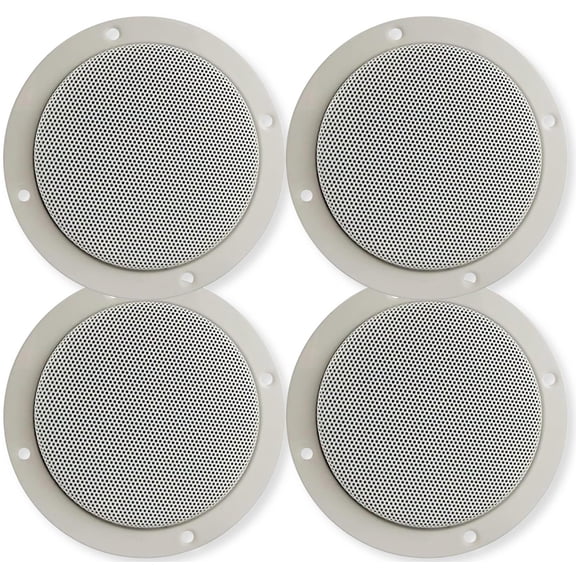 Jensen 1102094W Dual Cone 5.25" Entry Level Speakers (Pack of 4), 24W Max Power Handling, Whizzer Tweeter, 140Hz to 6kHz Frequency Response, 4 Ohms Nominal Impedance