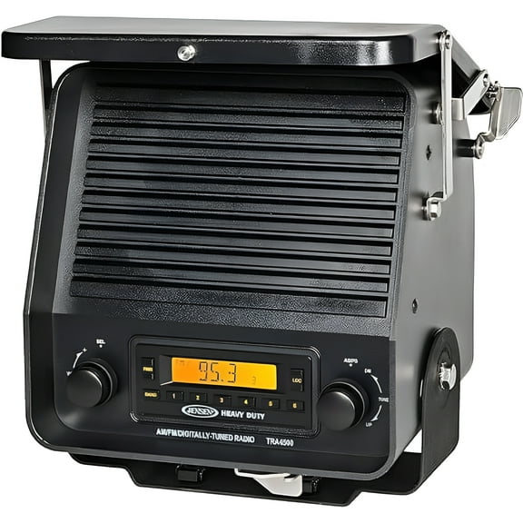 Jensen 12V Heavy Duty Radio and Speaker Self-contained Fender Mount, ABS Black