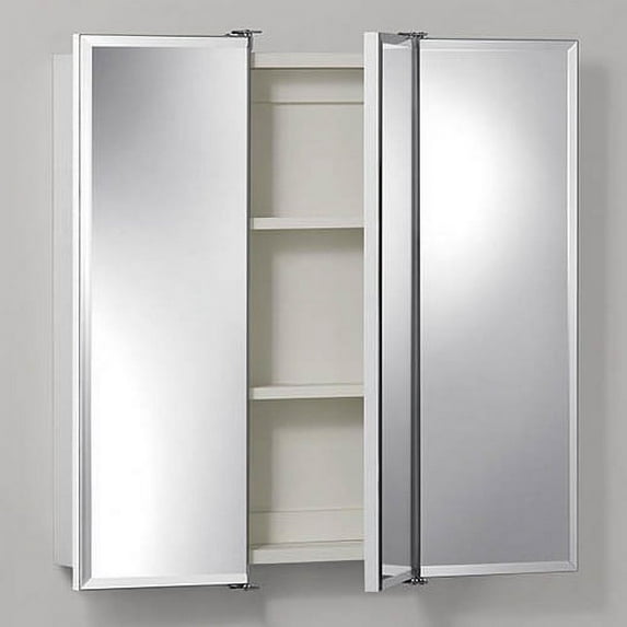 Jensen 755272 24 x 24 in. 3 Door Ashland Frameless Beveled Edge Wood Medicine Cabinet
