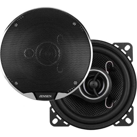 Jensen APEX Power Series JS40K 4" 3-Way Premium Aramid Fiber Car Speakers (Pair) | 150W Peak (35W RMS) | 12mm PEI Dome Tweeters
