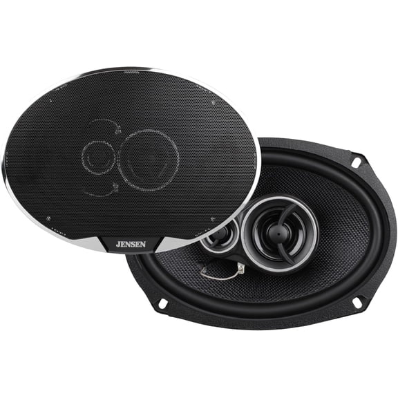 Jensen APEX Power Series JS69K 6x9 3-Way Premium Aramid Fiber Car Speakers (Pair) | 375W Peak (100W RMS) | 30mm PEI Dome Tweeters