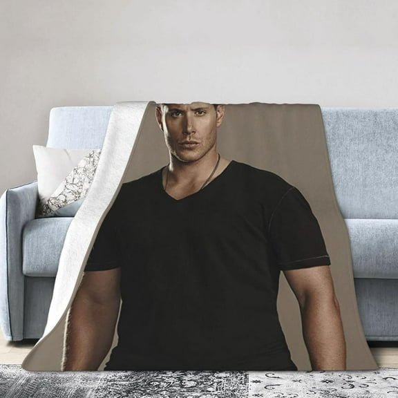 Jensen Ackles Fleece Blanket Throw Blanket for Couch - Cozy Luxury Bed Blanket Microfiber and Throws for Sofa