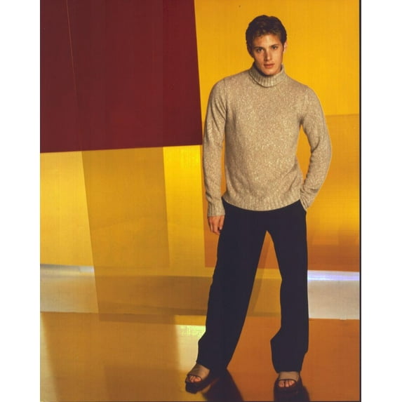 Jensen Ackles In Tan Turtleneck Yellow Background Photo Print (8 x 10) - Item # MVM59984
