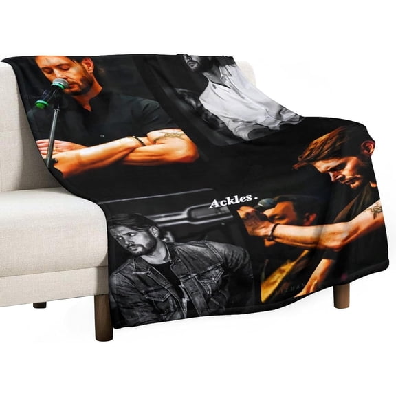 Jensen Actor Ackles Blanket Super Soft Warm Flannel Blanket for Bedroom Living Room Sofa Four Seasons Perfect for Napping Home Decor Bedding Artwork 30"x40"