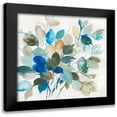 thumbnail image 1 of Jensen, Asia 12x12 Black Modern Framed Museum Art Print Titled - Blue Leaves I, 1 of 5