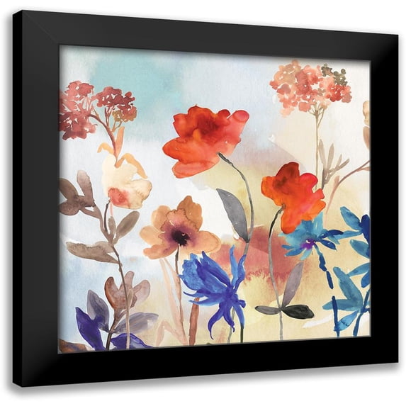 Jensen, Asia 12x12 Black Modern Framed Museum Art Print Titled - Spring Mix I