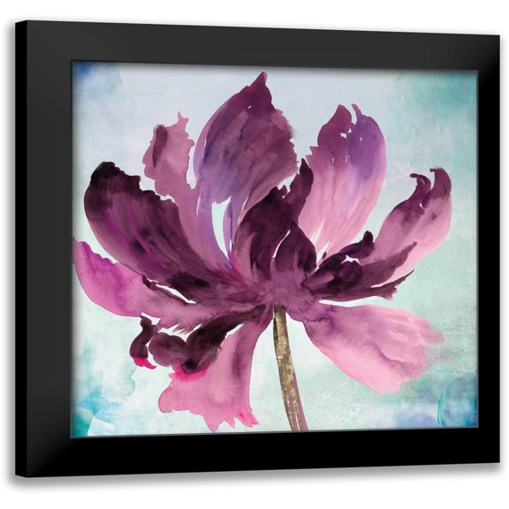 Jensen, Asia 12x12 Black Modern Framed Museum Art Print Titled - Tye Dye Floral I