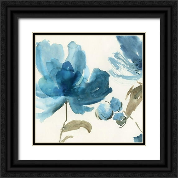 Jensen, Asia 12x12 Black Ornate Wood Framed with Double Matting Museum Art Print Titled - Blue Morning I