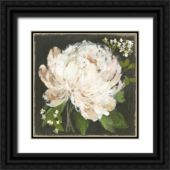 Jensen, Asia 12x12 Black Ornate Wood Framed with Double Matting Museum Art Print Titled - Fruit of the Flower I