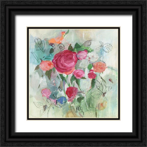 Jensen, Asia 12x12 Black Ornate Wood Framed with Double Matting Museum Art Print Titled - Summer Picks