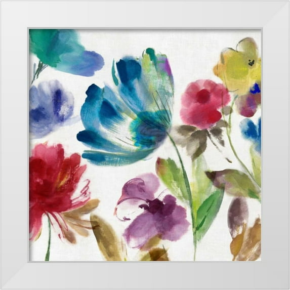 Jensen, Asia 12x12 White Modern Wood Framed Museum Art Print Titled - Sarcelle Jardin II - Mini