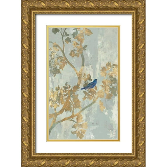 Jensen, Asia 13x18 Gold Ornate Wood Framed with Double Matting Museum Art Print Titled - Blue Bird