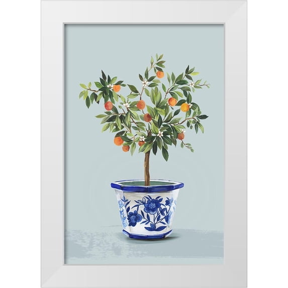 Jensen, Asia 13x18 White Modern Wood Framed Museum Art Print Titled - Orange Tree