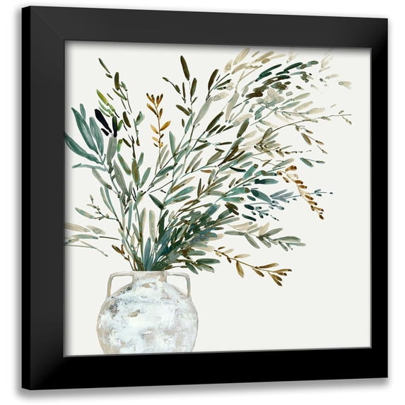 Jensen, Asia 15x15 Black Modern Framed Museum Art Print Titled - Vase of Grass I