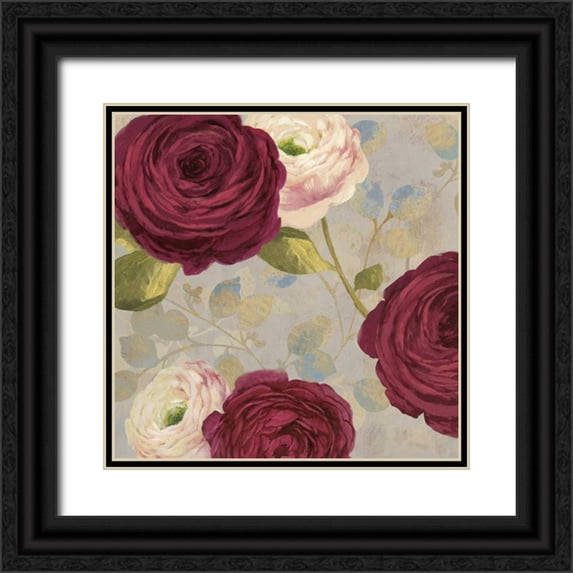 Jensen, Asia 15x15 Black Ornate Wood Framed with Double Matting Museum Art Print Titled - Amorous I