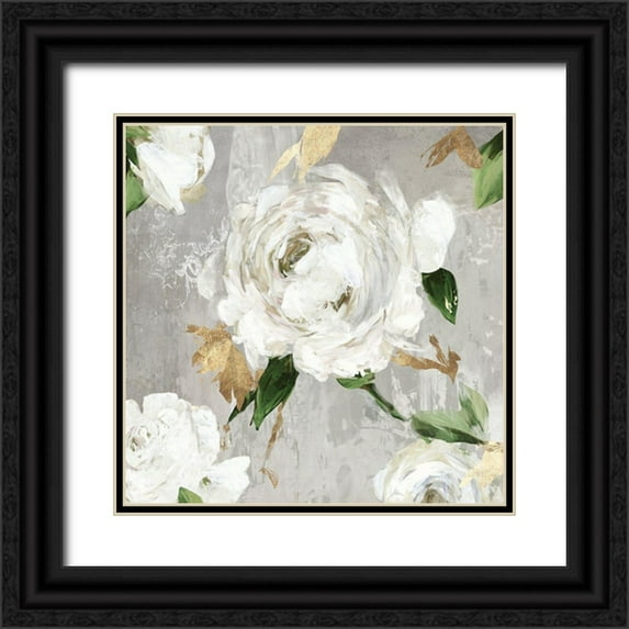Jensen, Asia 15x15 Black Ornate Wood Framed with Double Matting Museum Art Print Titled - Garden Memories I