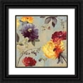 thumbnail image 1 of Jensen, Asia 15x15 Black Ornate Wood Framed with Double Matting Museum Art Print Titled - Whimsical Floral I, 1 of 4