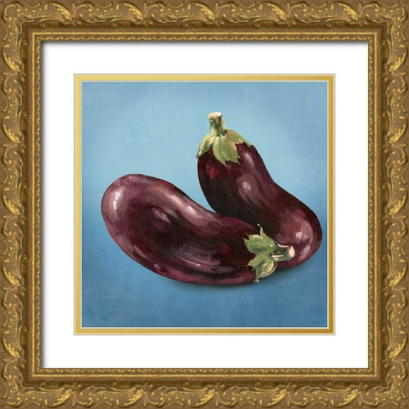 Jensen, Asia 15x15 Gold Ornate Wood Framed with Double Matting Museum Art Print Titled - Eggplant