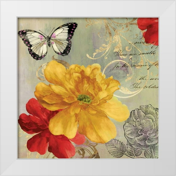 Jensen, Asia 15x15 White Modern Wood Framed Museum Art Print Titled - Cottage Yellow