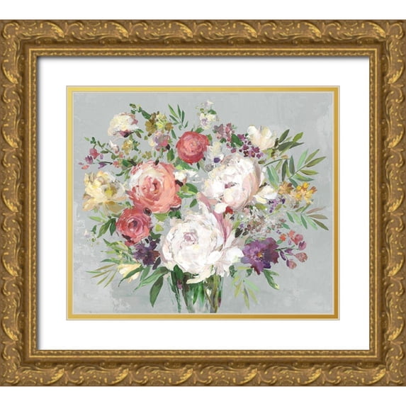Jensen, Asia 17x15 Gold Ornate Wood Framed with Double Matting Museum Art Print Titled - Gray Garden