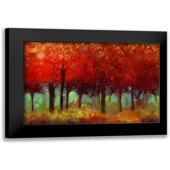 Jensen, Asia 18x13 Black Modern Framed Museum Art Print Titled - Red Forest