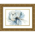 thumbnail image 1 of Jensen, Asia 18x13 Gold Ornate Wood Framed with Double Matting Museum Art Print Titled - Blue Blub Flower, 1 of 4