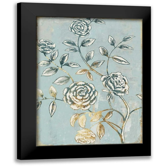 Jensen, Asia 19x24 Black Modern Framed Museum Art Print Titled - Pale Damask II