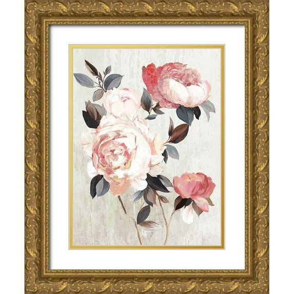 Jensen, Asia 19x24 Gold Ornate Wood Framed with Double Matting Museum Art Print Titled - Bloom of Blush