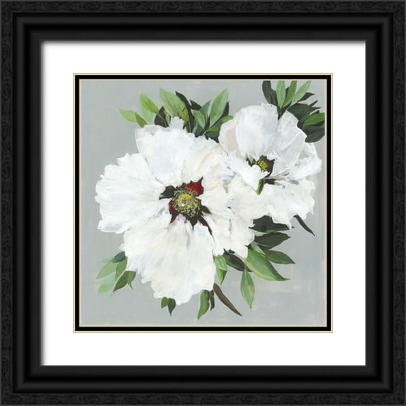 Jensen, Asia 20x20 Black Ornate Wood Framed with Double Matting Museum Art Print Titled - Lush Pair