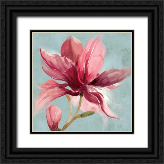 Jensen, Asia 20x20 Black Ornate Wood Framed with Double Matting Museum Art Print Titled - Sweetpea II