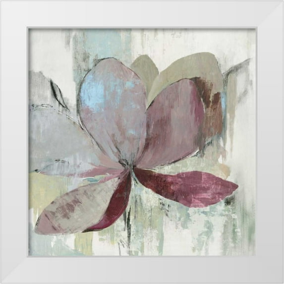 Jensen, Asia 20x20 White Modern Wood Framed Museum Art Print Titled - Drippy Floral I