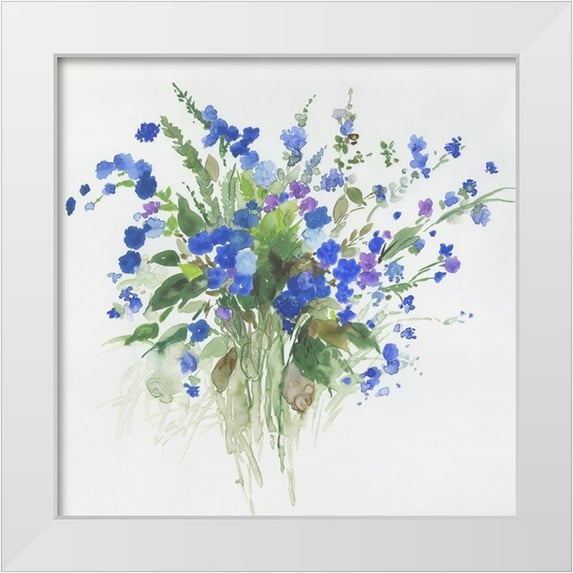 Jensen, Asia 20x20 White Modern Wood Framed Museum Art Print Titled - Handful of Lavender