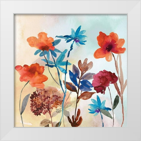 Jensen, Asia 20x20 White Modern Wood Framed Museum Art Print Titled - Spring Mix II
